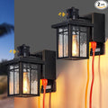 2 pack Porch Lights with GFCI Outlet, Dusk to Dawn Motion Sensor Outdoor Lights by Myhaptim