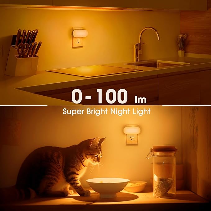 DORESshop Amber Night Lights Plug into Wall, Dusk to Dawn Night Light 4Pack - Image 6