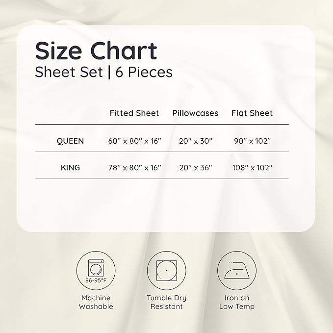 Bambaw 100% Viscose Derived from Bamboo Sheets King Size – 6pcs King Cooling - Image 8