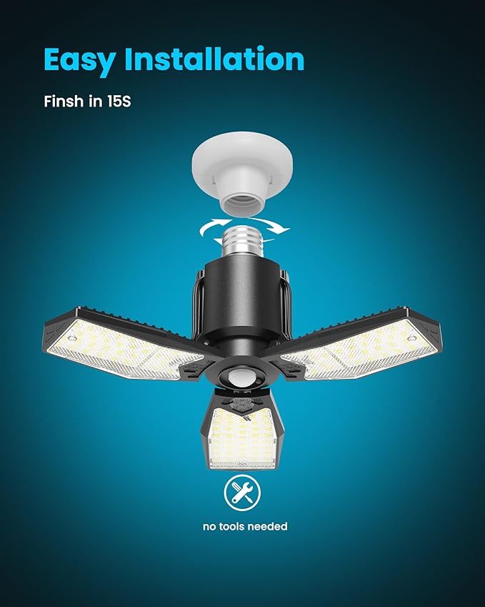 Kryoza Motion Sensor Garage Light 80W 8000LM, Motion Activated Shop Light - Image 8