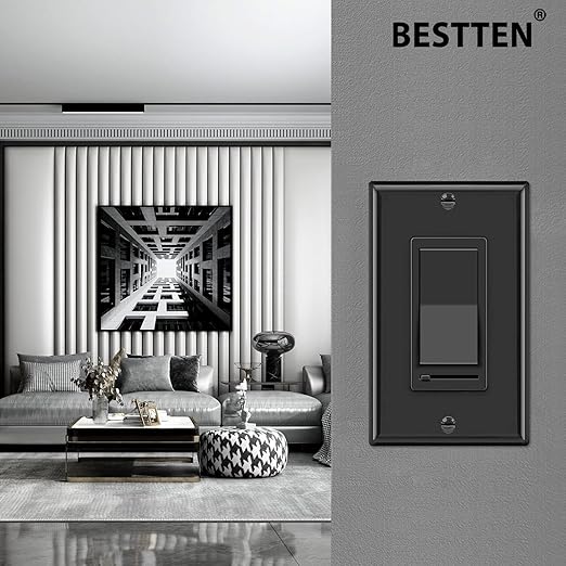 BESTTEN 2 Pack Dimmer Wall Light Switch, Single Pole or 3-Way LED Slide Dimmer - Image 2