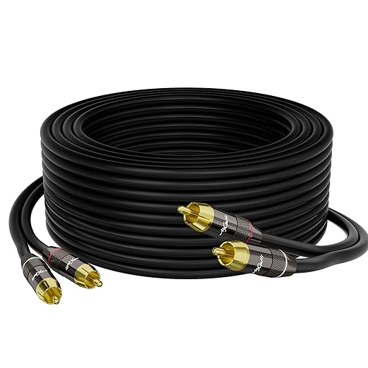 RCA Cable 75 FT, 2RCA to 2RCA Stereo Audio Cable, 【Zinc Alloy Shells, by Mygatti