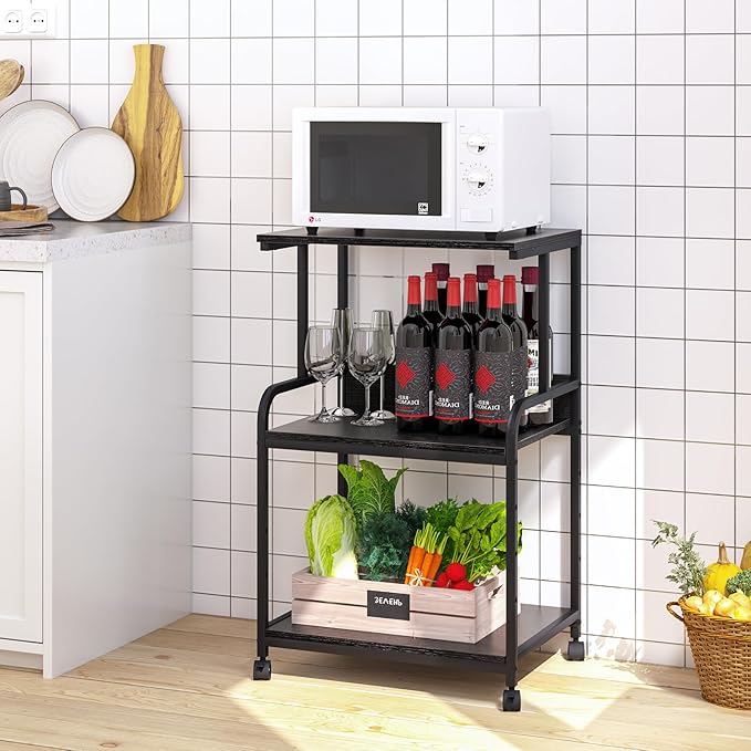 Arbuxzuy Printer Stand with Storage Shelf, 3 Tier Printer Cart with Wheels - Image 6
