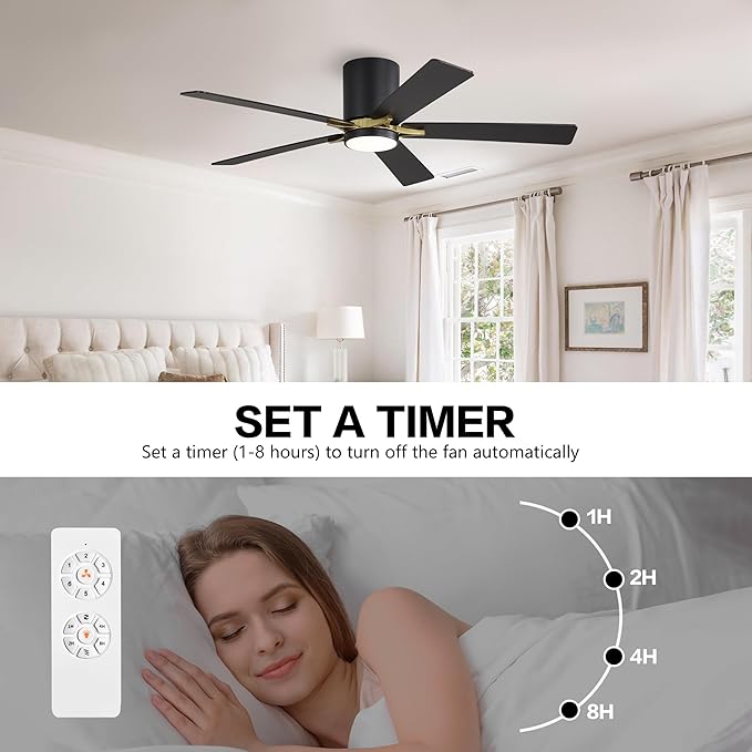 WINGBO 48" DC Flush Mount Ceiling Fan - Image 7