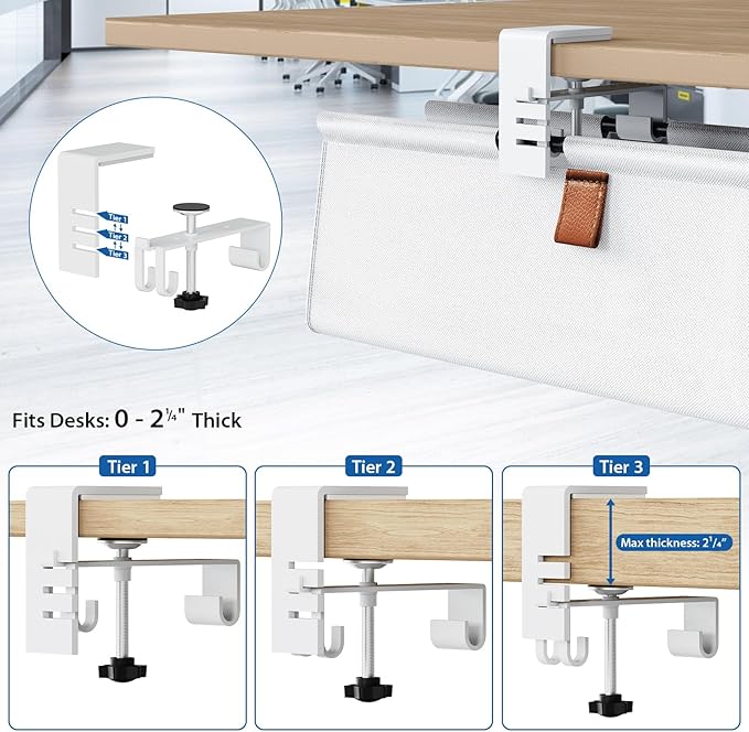 Zilink Large Cable Management Under Desk 40" No Drill Desk Cable Management - Image 7
