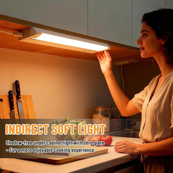 Snyloe 4 Pack 34" LED Under Cabinet Lighting Hardwired, 22W 1800LM 3CCT - Image 2