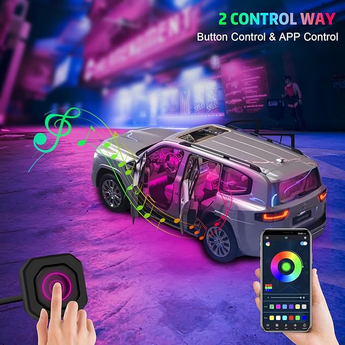 Acrylic Interior Car LED Strip Light, AMKI Car Neon Light - Image 4