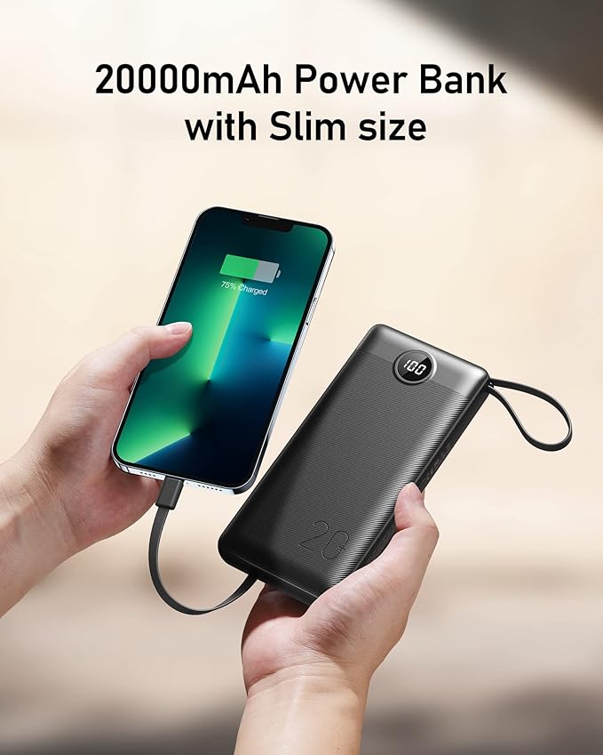 VEEKTOMX Portable Charger Built-in Cables, 20000mAh Power Bank - Image 7