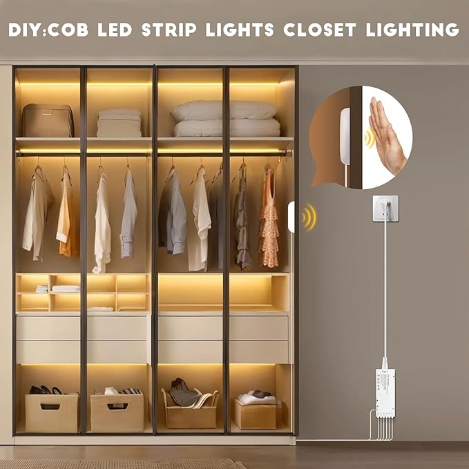 CHNMALITAI COB LED Strip Lights 12V Penetrable Wood Touch Dimmable LED Under - Image 6