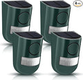 Qualirey 4 Pack Solar Sound and Light Alarm Motion Sensor 129db Outdoor by Acomfortablehomestartshere