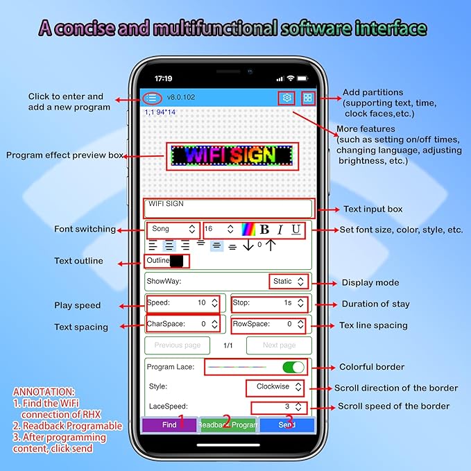 P10 LED Signs, Scrolling Led Programmable Sign Display 39"x14", WiFi Control - Image 6