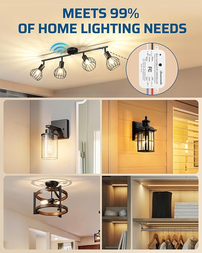 DEWENWILS Wireless Wall Light Switch Kit, No WiFi Needed Remote Control Switch - Image 2