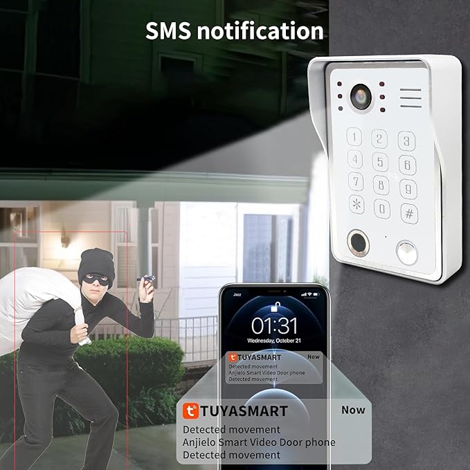 Wired Video Door Phone Kit Apartment Intercom System, 10 Inch Touch Screen - Image 4