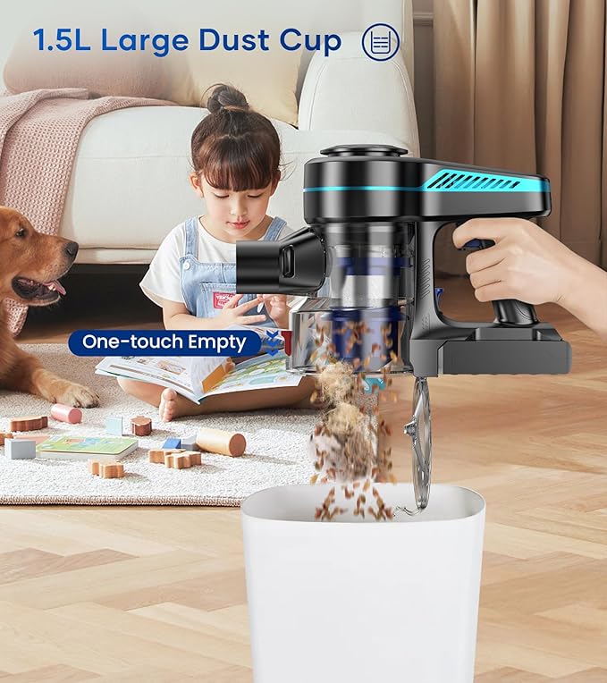 NADALY Cordless Vacuum Cleaner for Home, 500W 40KPA Stick Vacuum Cordless - Image 6