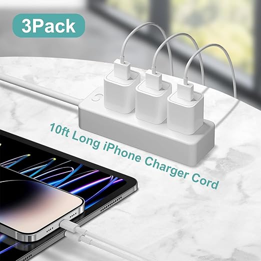 iPhone Charger, 3 Pack 10ft iPhone Charger Data Sync Transfer Lightning Cable - Image 6