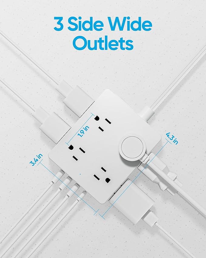 Surge Protector Power Strip, Olcorife 20ft Long Extension Cord - Image 6