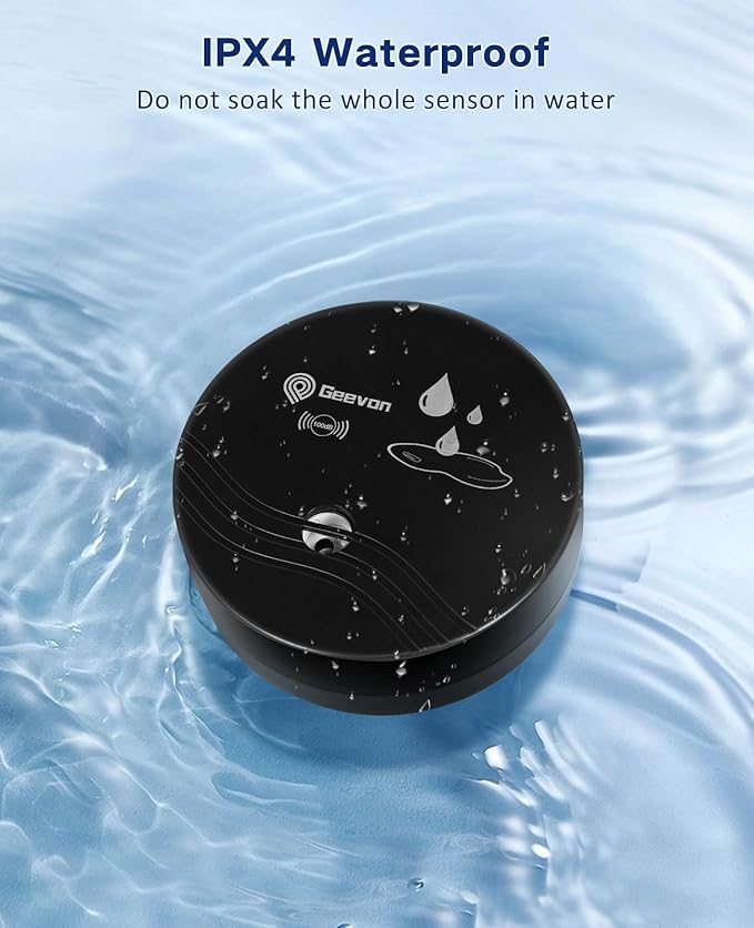 Geevon 4 Pack Water Leak Detectors, 100dB Water Sensor Alarms Flood Detector - Image 7