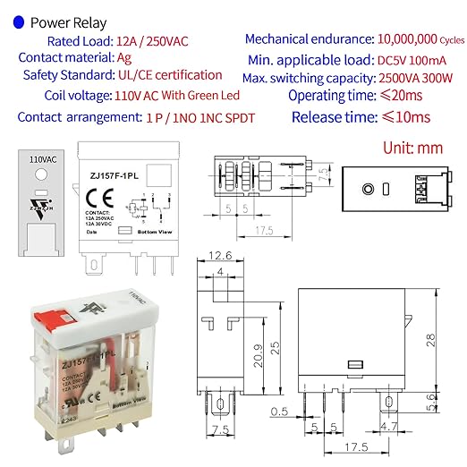 12 Amp Power Relay Switch Electromagnetic - Image 4
