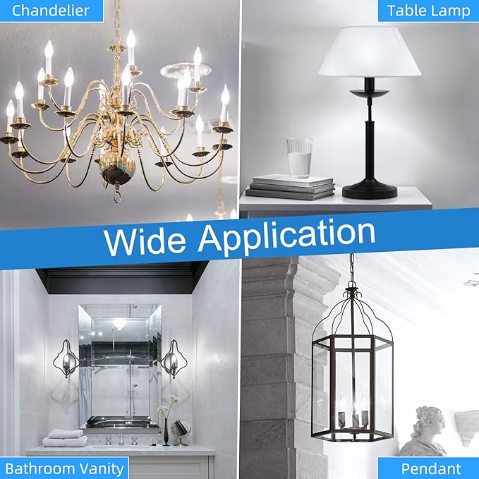 GvvooHome Candelabra Light Bulbs 40 watt Equivalent, E12 LED Bulb Dimmable - Image 7