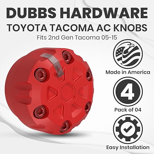 4 Pack - 2nd Gen Tacoma Accessories AC Knob Upgrade - 2005, 2015 Tacoma Climate - Image 3