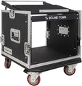Sound Town Enhanced Thickness 1/2” Plywood 8U Audio Rack/Road ATA Case by SOUNDTOWN