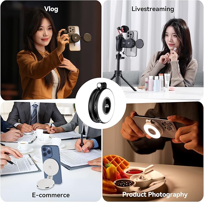 Fill Light for Magsafe LED Phone Light Attachment Selfie Ring Light Brightness - Image 3