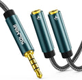 SOLMIMI Headphone Splitter for 2 Headphones, TRRS 3.5mm Male to 2 Female Audio by SOLMIMI