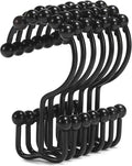 Shower Curtain Hooks, Goowin Shower Curtain Rings, Stainless Steel Black Shower by Goowin