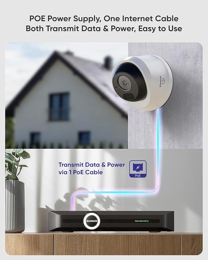 SANNCE 2K 3MP Super HD PoE IP Security Camera - 100ft Dual IR Night Vision - Image 3