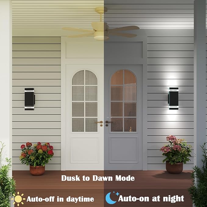 rosykite Motion Sensor Outdoor Wall Lights, Dusk to Dawn Exterior Light Fixtures - Image 3