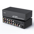 3 RCA Splitter Box 1 in 4 Out, 4 Way Composite RCA AV Distribution Duplicator by BolAAzuL