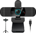 RUWBY UHD 4K Webcam with Built-in Dual Mics, Wide-Angle Lens, Privacy Cover by Unknown