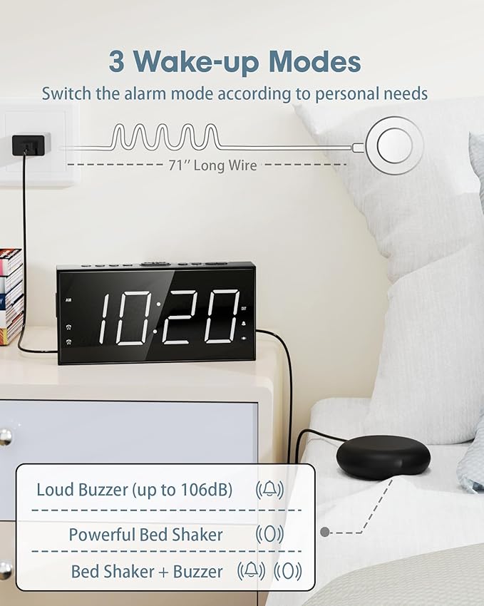 Loud Alarm Clock with Bed Shaker - Image 2