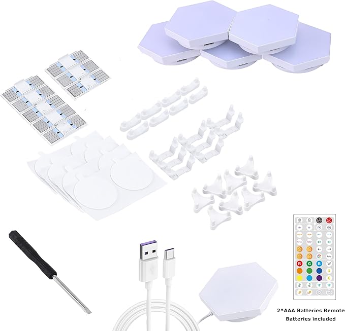 Smart Hexagon Lights DIY Hexagon Led Light App & Remote Controlled & Music Sync - Image 8
