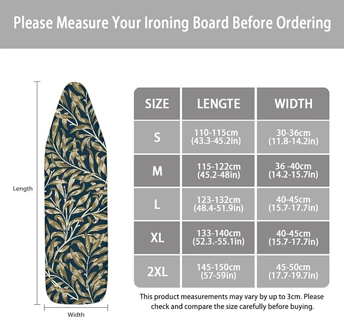 ZCFYGDX Hawaiian Flower Leaf Print Ironing Board Cover Large, Elastic Edges - Image 6