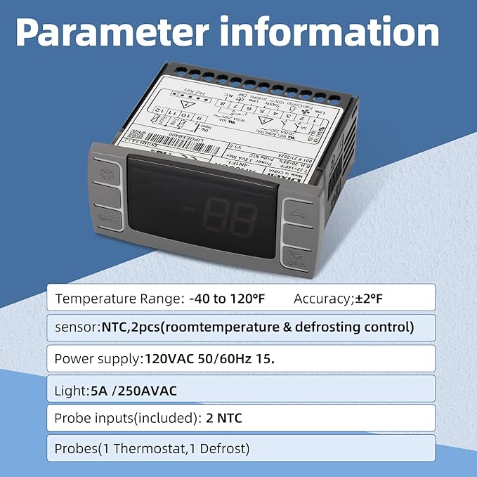 for Atosa W0302184 Temperature Controllers, Programmable Digital Thermostat - Image 3