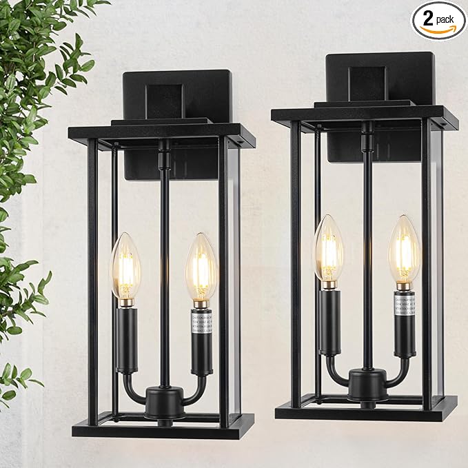 SIAFAVOI 2-Pack Large Outdoor Wall Light, 2-Light Waterproof Wall Sconce by SIAFAVOI