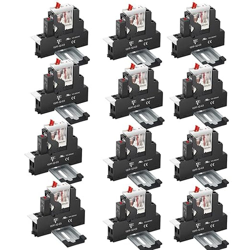 12 Pcs 12Amp Mini Relay Switch DPDT by ZJWZJH