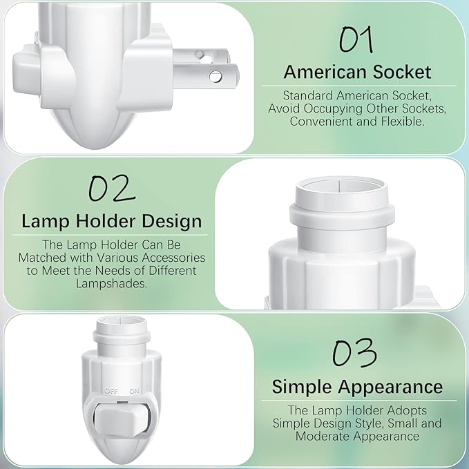 Tuanse 20 Sets Plug in Night Light Module Night Light Base - Image 3