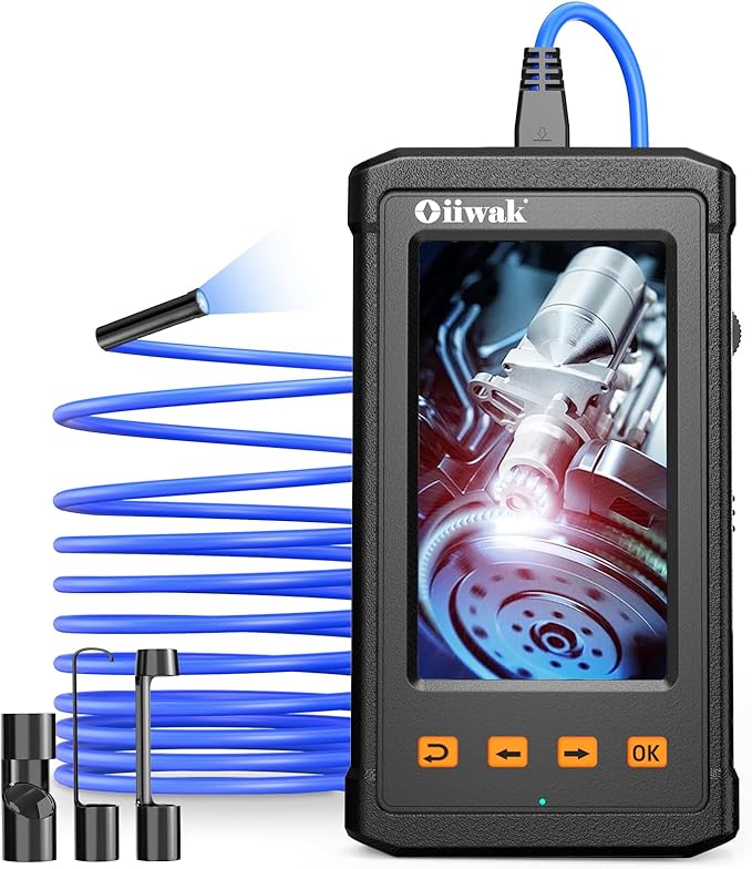 Oiiwak Endoscope Camera with Light, 5.5 mm Borescope, 4.3" IPS Screen HD by Oiiwak