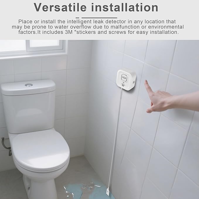 100dB Smart Water Sensor Alarm Water Leak Detector, - Image 7