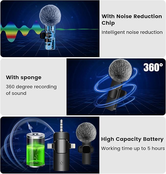4 in 1 Wireless Lavalier Microphone - Image 6