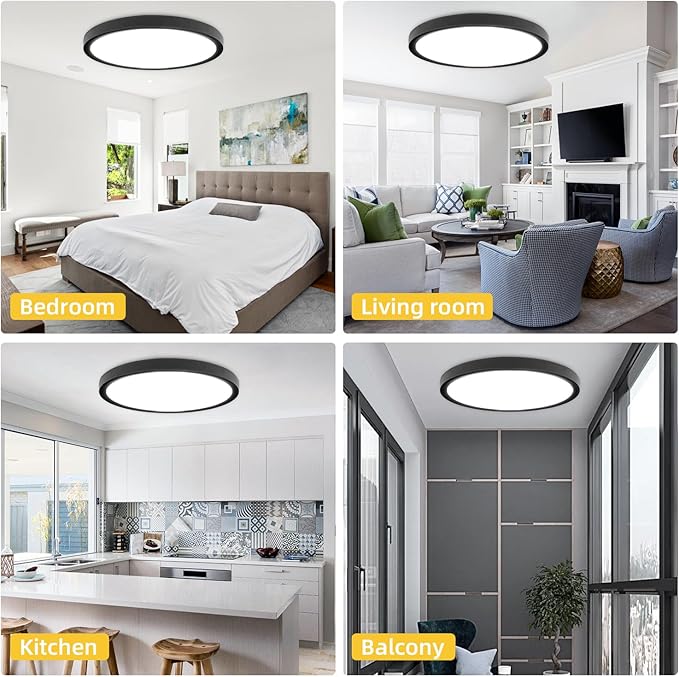 RLEDPZTX Led Flush Mount Ceiling Light, 16 Inch 32w 3480lm, 3000k/4000k/6000k - Image 7