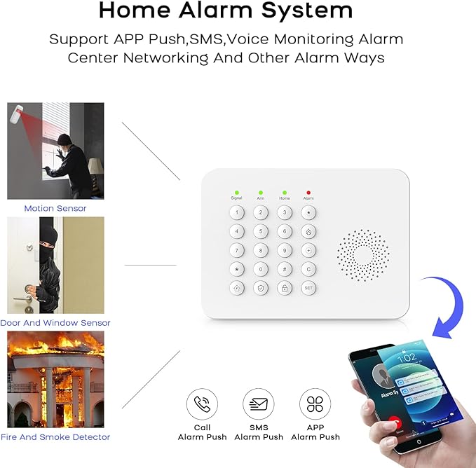 LWOHSI Home Security Systems, Wireless DIY Burglar Alarm Kits, Smart Home Alarm - Image 2