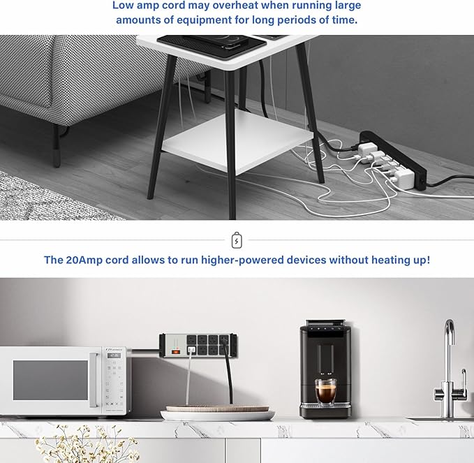 CCCEI Heavy Duty Power Strip Surge Protector 20 AMP, 8 Outlets 12 Gauge - Image 4