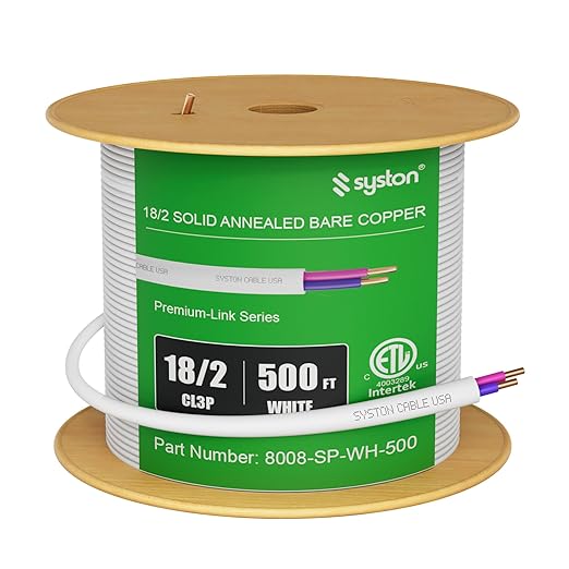 Syston Cable Technology 18/2 LED Lighting Dimmer Dimming Luminaire Control Wire by SystonCableTechnology