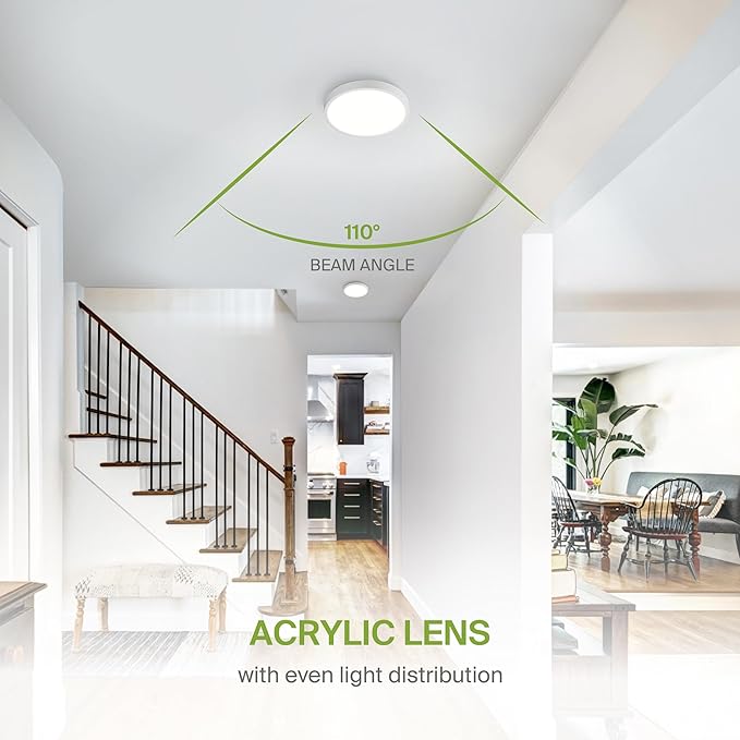 ASD LED 7" Round Flush Mount Ceiling Light Fixture, Low Profile Surface - Image 6