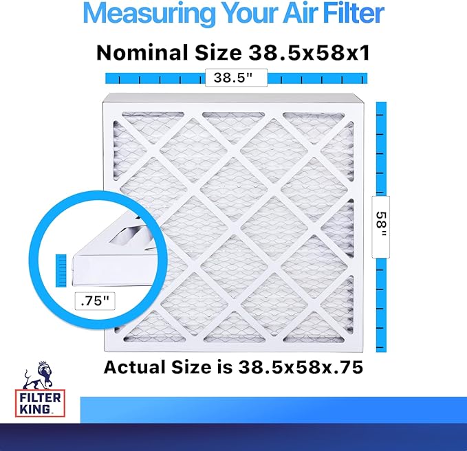 Filter King 38.5x58x1 Air Filter | 4-PACK | MERV 8 HVAC Pleated A/C Furnace - Image 2