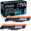 2 Black TN223 / TN223BK Toner Cartridge Replacement by HSink