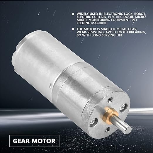 25mm DC 12V 25GA 370 Low Speed Metal Gear Motor - Image 5
